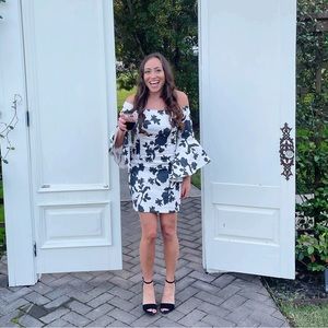 Jealous Tomato Black & White Floral Dress